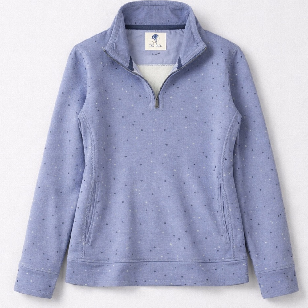 Fat Face half Zip Pullover Blue Polka Dot The Airlie Tenniscore Sporty Prep USA